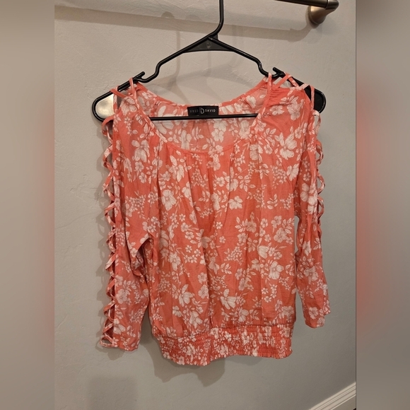 Blu Pepper Tops - Blu Pepper Women's Coral Floral Top